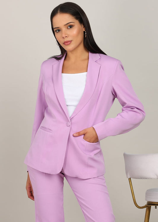 Women’s Pink Single-Breasted Formal Pantsuit