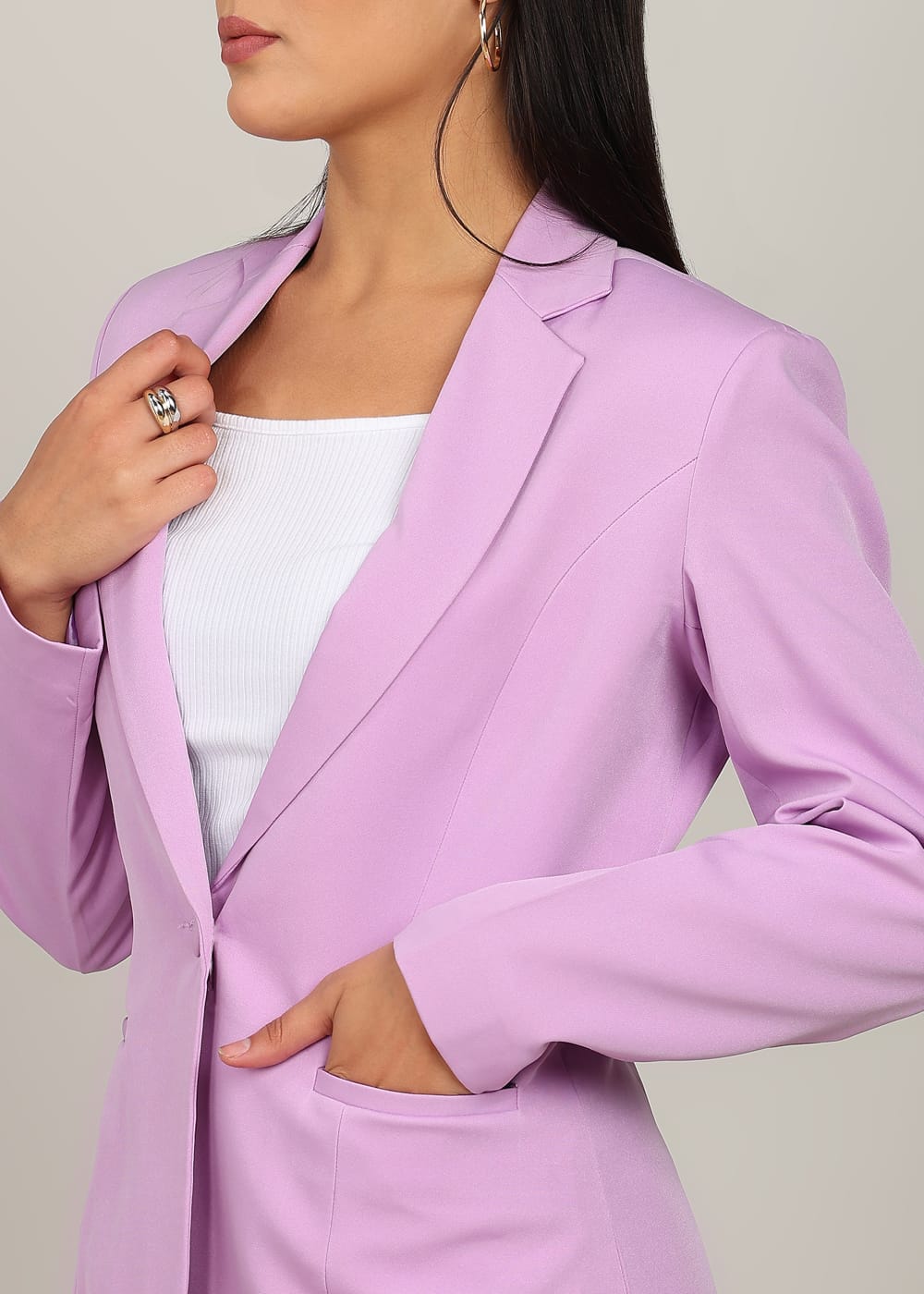Women’s Pink Single-Breasted Formal Pantsuit