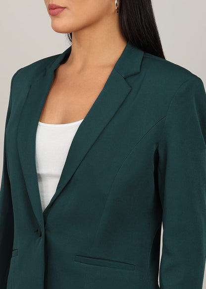 Women’s Timber Green Single-Breasted Formal Pantsuit